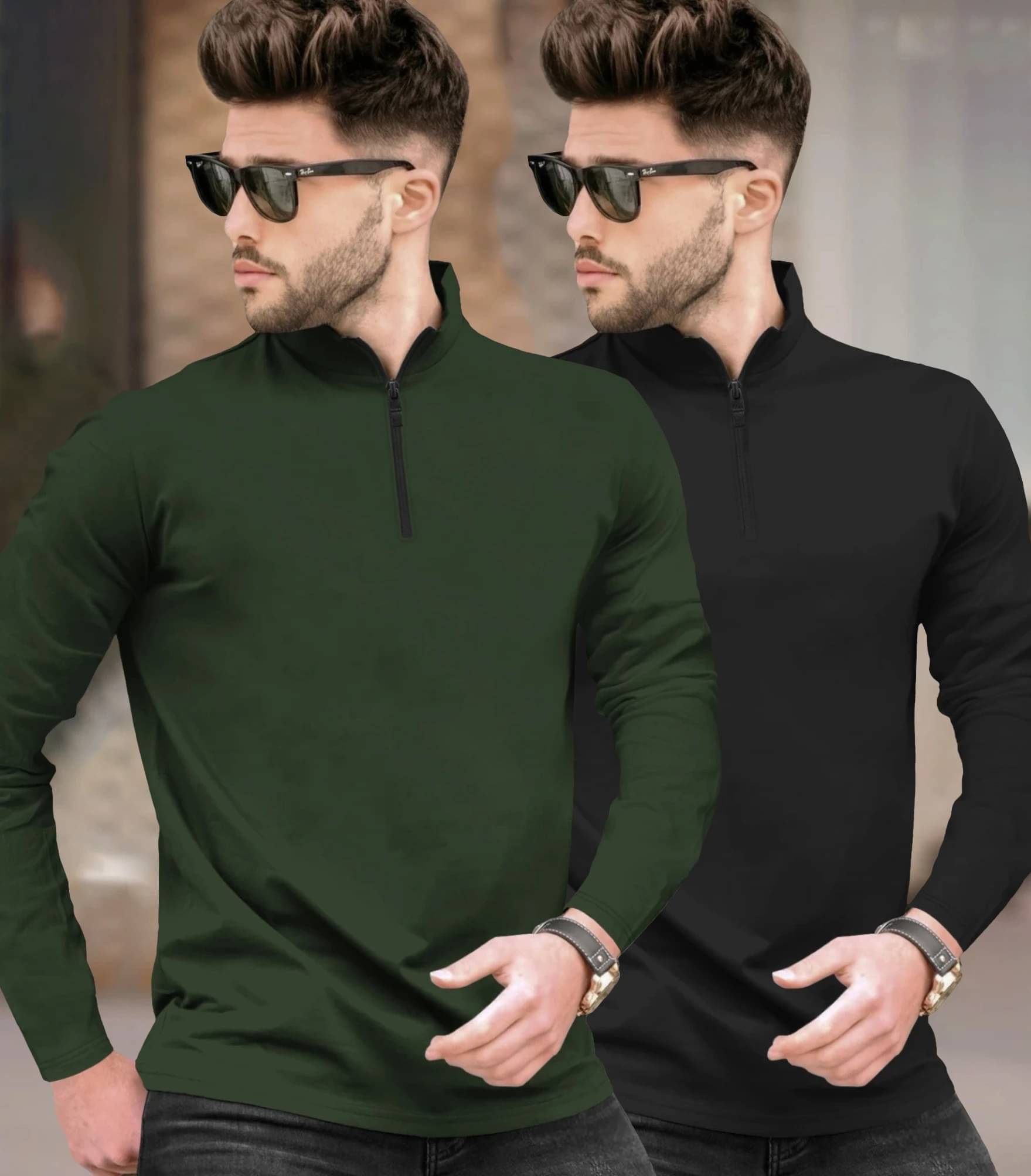     			Tripr Men Cotton Blend Regular Fit Solid T-Shirt ( Multicolor11 )