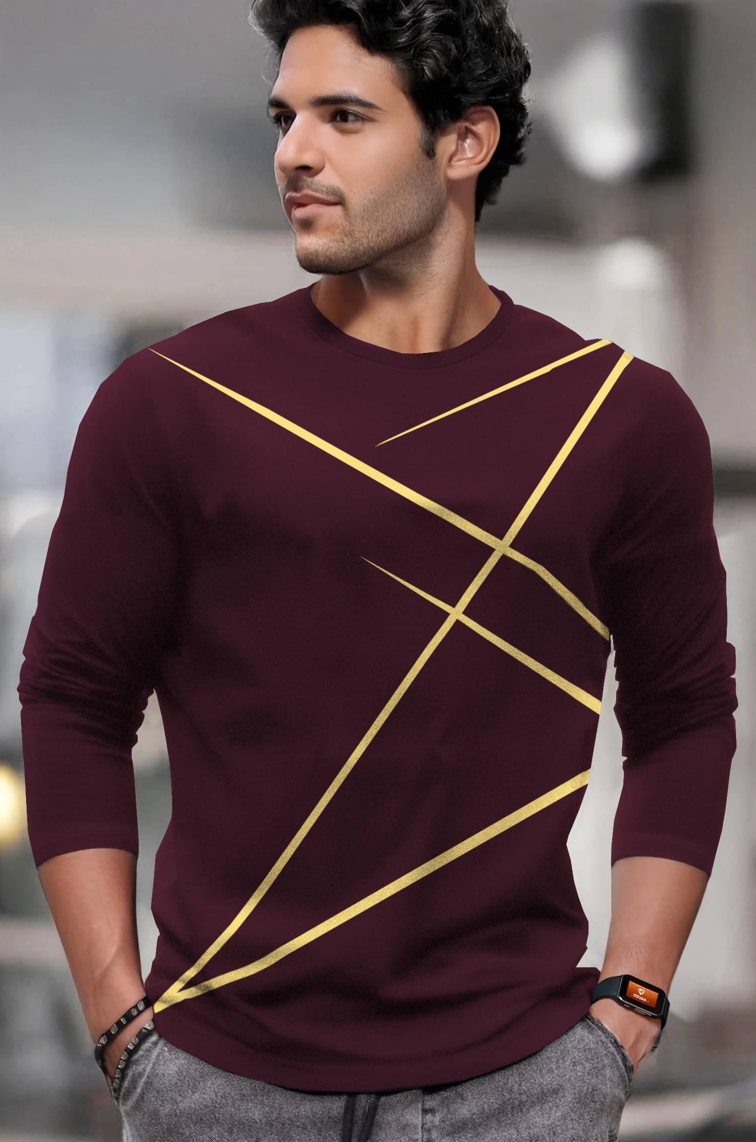 Tripr Men Cotton Blend Regular Fit Printed T-Shirt ( Maroon ) Tripr Men Cotton Blend Regular Fit Printed T-Shirt ( Maroon )