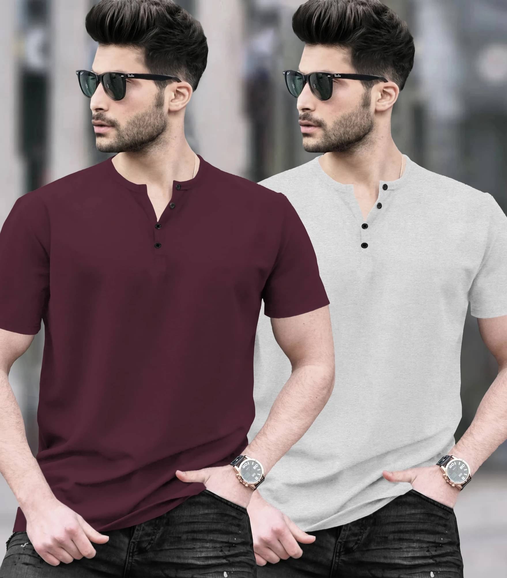 Tripr Men Cotton Blend Regular Fit Solid T-Shirt ( Multicolor5 )     			Tripr Men Cotton Blend Regular Fit Solid T-Shirt ( Multicolor5 )