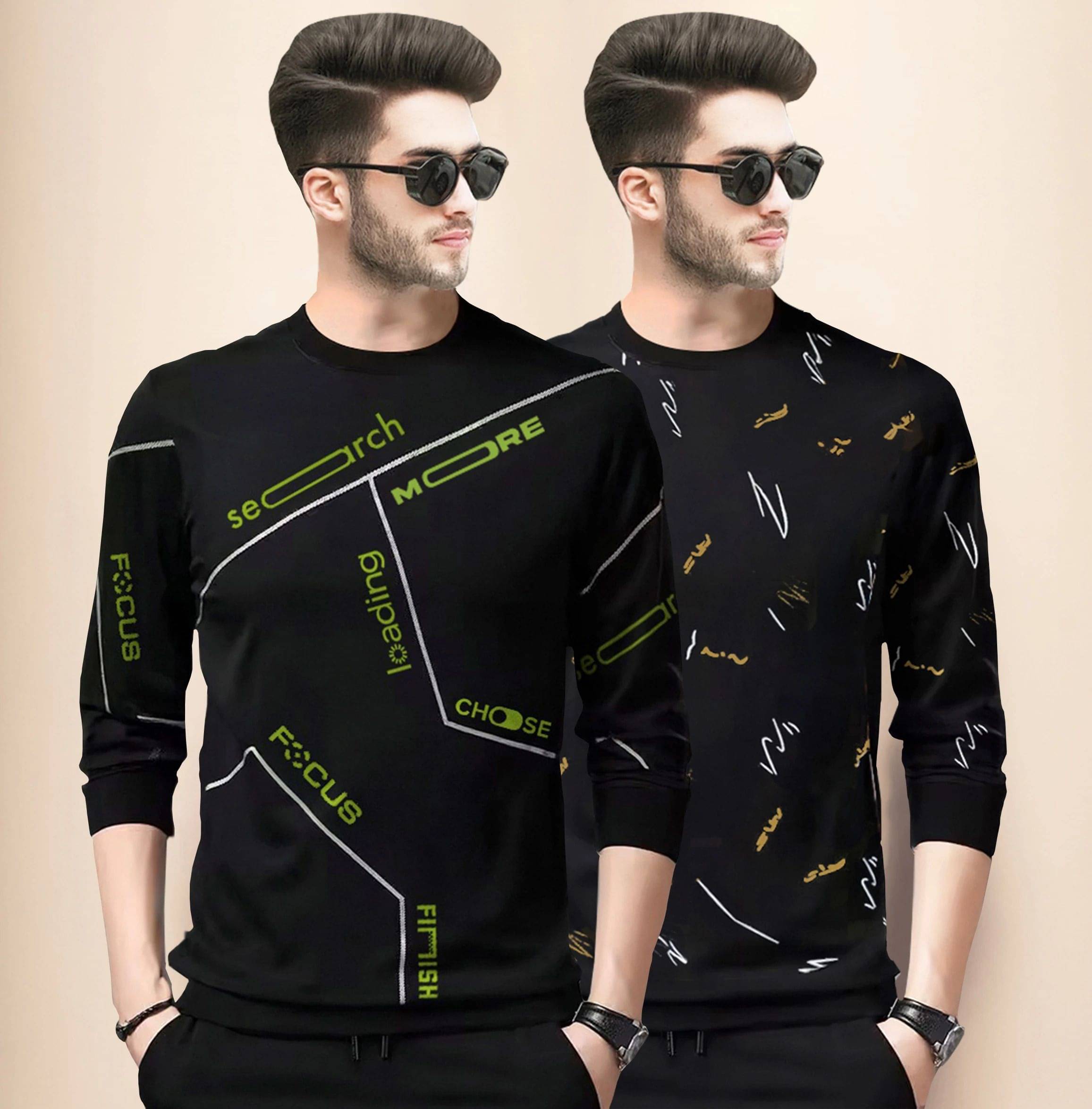     			Tripr Men Cotton Blend Regular Fit Printed T-Shirt ( Multicolor4 )