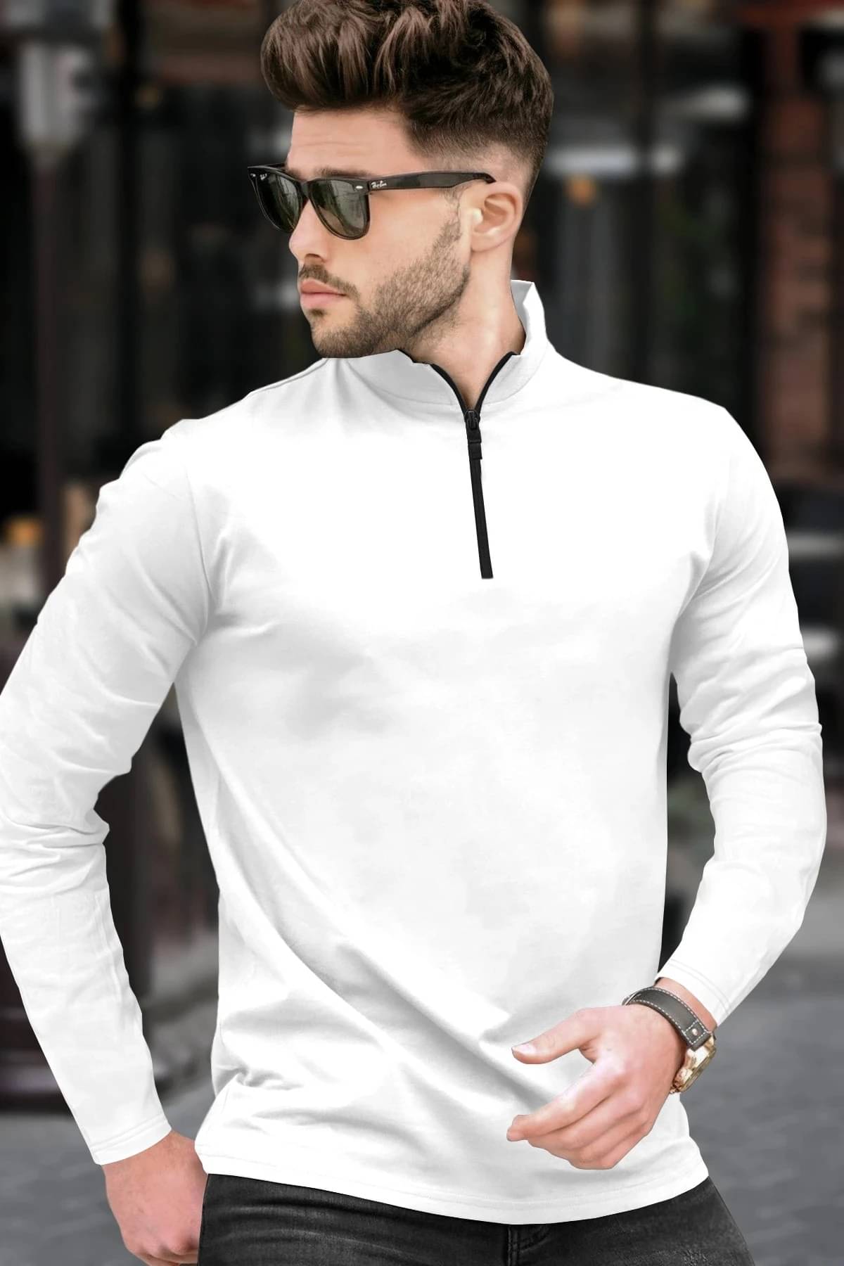     			Tripr Men Cotton Blend Regular Fit Solid T-Shirt ( White )