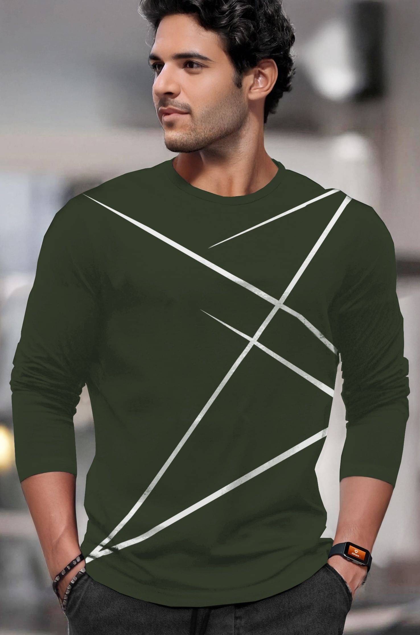 Tripr Men Cotton Blend Regular Fit Printed T-Shirt ( Dark Green ) Tripr Men Cotton Blend Regular Fit Printed T-Shirt ( Dark Green )