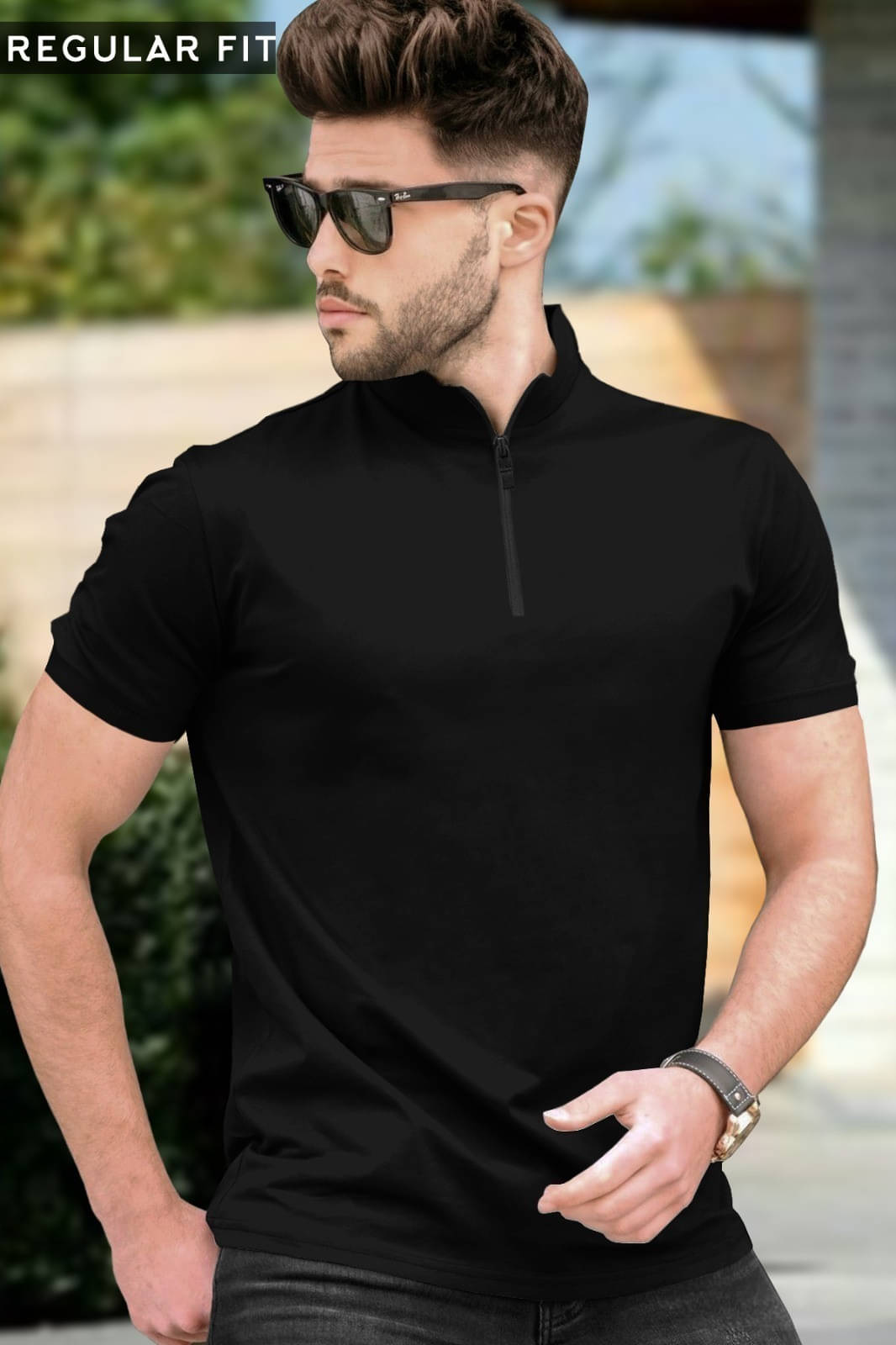     			Tripr Men Cotton Blend Regular Fit Solid T-Shirt ( Multicolor )