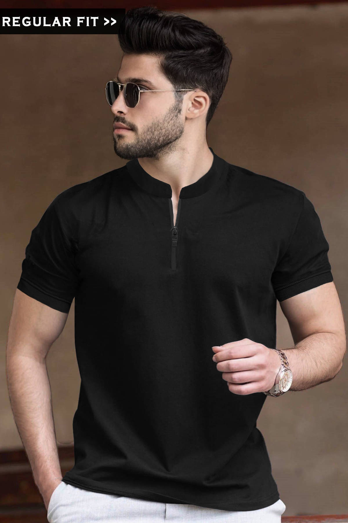 Tripr Men Cotton Blend Regular Fit Solid T-Shirt ( Black ) Tripr Men Cotton Blend Regular Fit Solid T-Shirt ( Black )