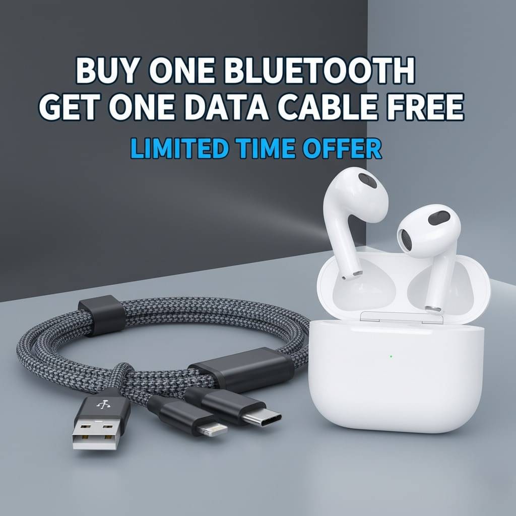     			Tws  Bluetooth, Earbuds Pro + 3 in 1 data fast cable ,  Bluetooth Headphone + 3 in 1 charging cable