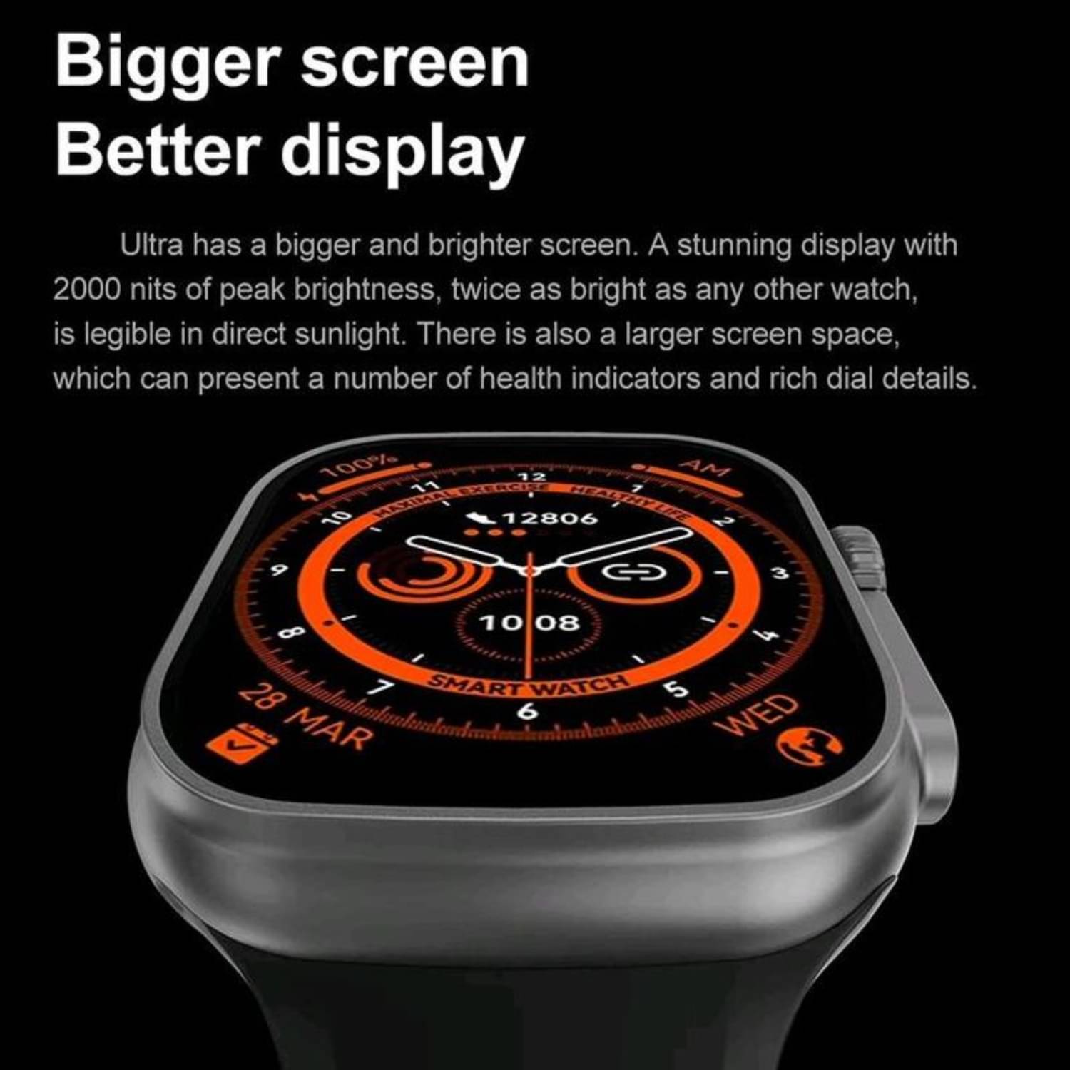     			Ultra Smart Watch with Beautiful Strap, Bluetooth Calling Smart Watch, 1.99" Touch Display with Fitness & Outdoor, Health & Medical Tracker, 8 Unique UI Interactions