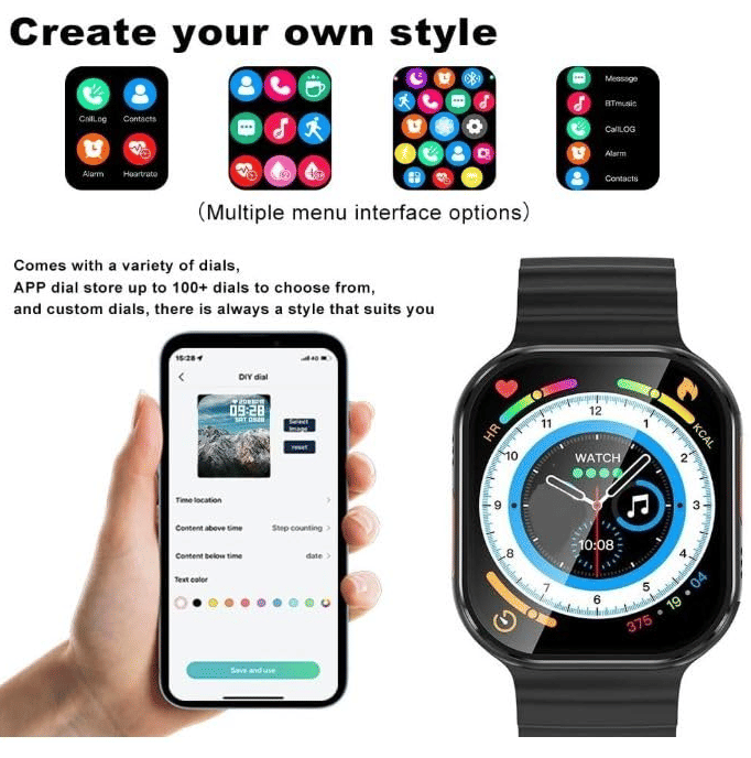 Ultra Smart Watch with Beautiful Strap, Bluetooth Calling Smart Watch, 1.99" Touch Display with Fitness & Outdoor, Health & Medical Tracker, 8 Unique UI Interactions Ultra Smart Watch with Beautiful Strap, Bluetooth Calling Smart Watch, 1.99" Touch Display with Fitness & Outdoor, Health & Medical Tracker, 8 Unique UI Interactions