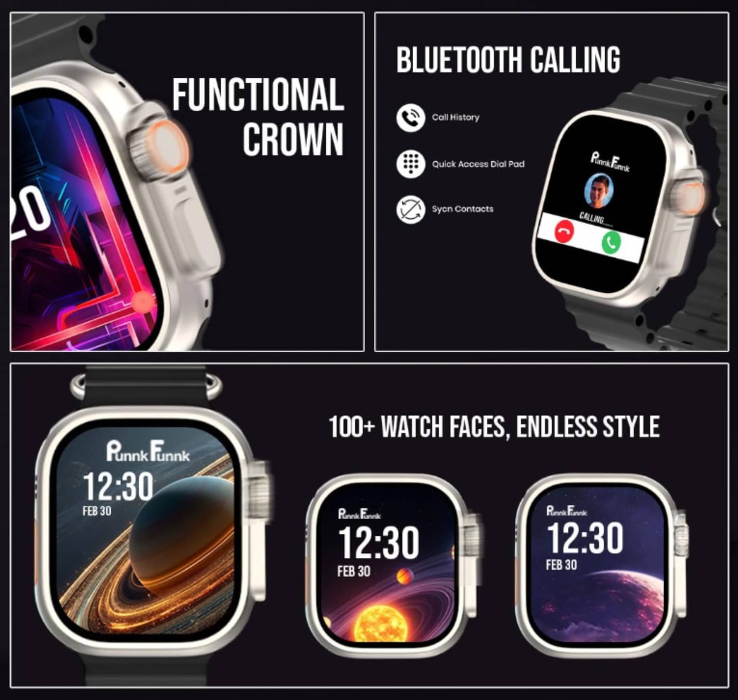     			Ultra Smart Watch with Beautiful Strap, Bluetooth Calling Smart Watch, 1.99" Touch Display with Fitness & Outdoor, Health & Medical Tracker, 8 Unique UI Interactions