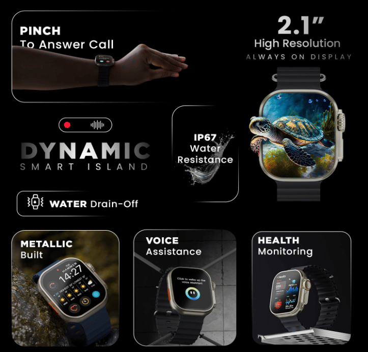     			Ultra Smart Watch with Beautiful Strap, Bluetooth Calling Smart Watch, 1.99" Touch Display with Fitness & Outdoor, Health & Medical Tracker, 8 Unique UI Interactions
