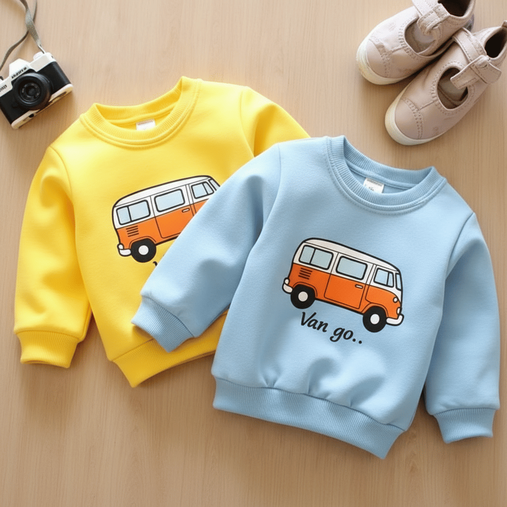     			YAKFIT Pack of 2 Boys Fleece Sweatshirt ( Sky Blue,Yellow )
