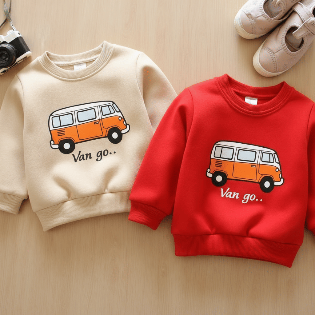     			YAKFIT Pack of 2 Boys Fleece Sweatshirt ( Red,Beige )