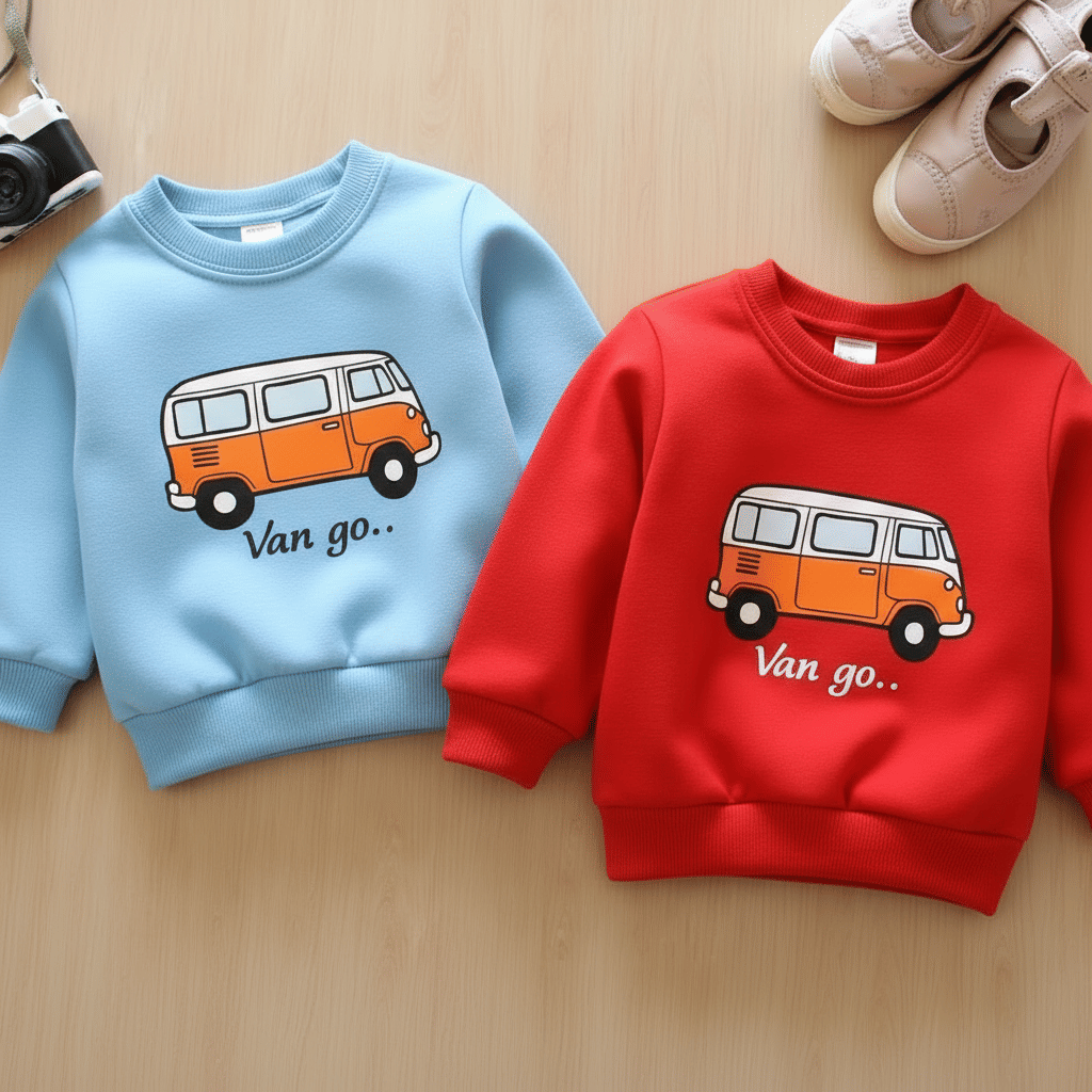     			YAKFIT Pack of 2 Boys Fleece Sweatshirt ( Red,Sky Blue )