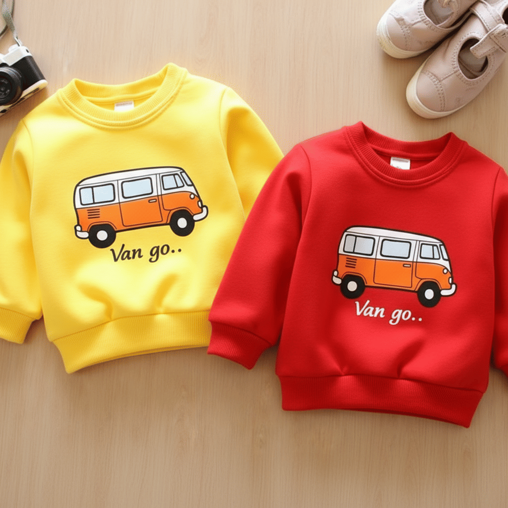     			YAKFIT Pack of 2 Boys Fleece Sweatshirt ( Red,Yellow )