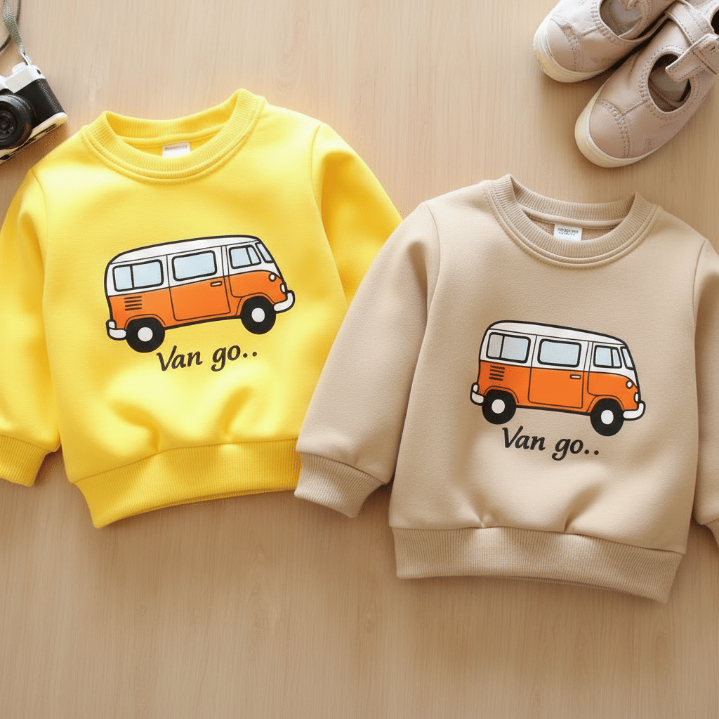     			YAKFIT Pack of 2 Boys Fleece Sweatshirt ( Yellow,Beige )