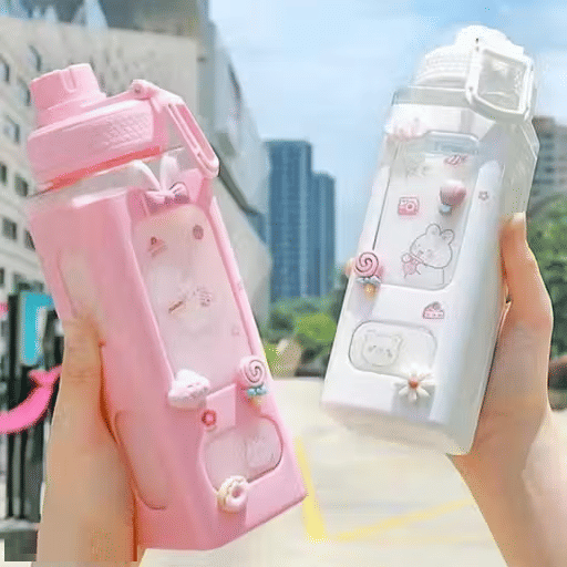     			YOCASII Pink Plastic School Water Bottle 700 mL ( Set of 1 )
