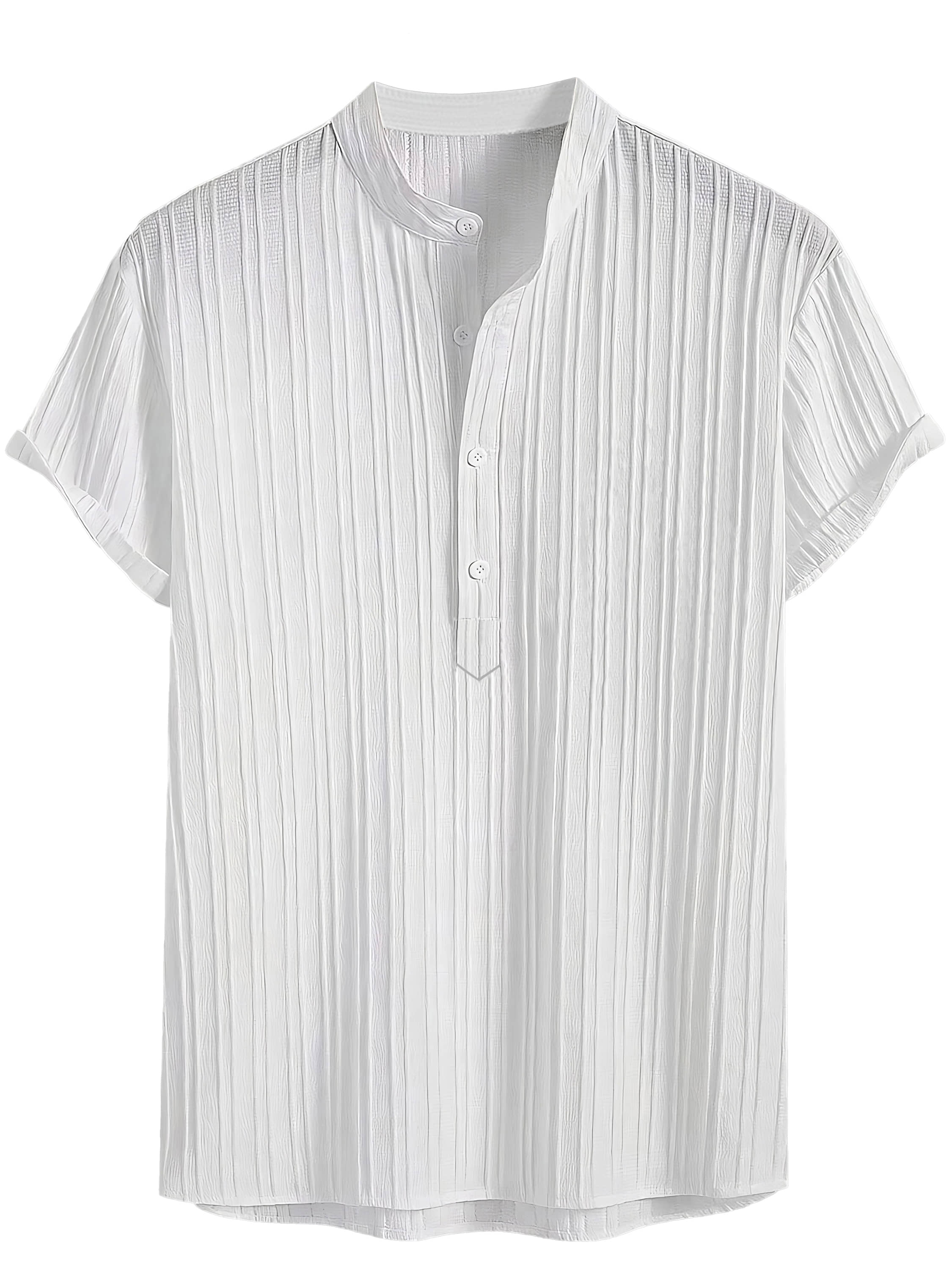 color bucket Cotton Blend Striped Shirt Style Kurta For Men ( White ) - Kurtas & Kurta Sets | Buy online on ZillyBuy