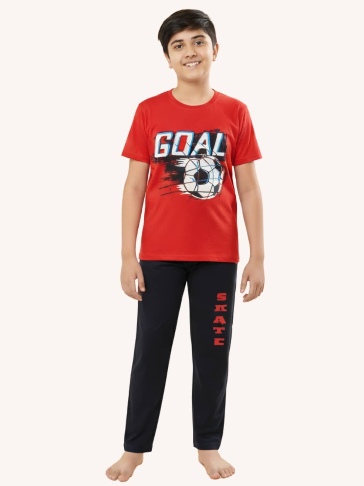 Arsha lifestyle Pack of 1 Boys Cotton Blend Nightsuit Set ( Red ) Arsha lifestyle Pack of 1 Boys Cotton Blend Nightsuit Set ( Red )