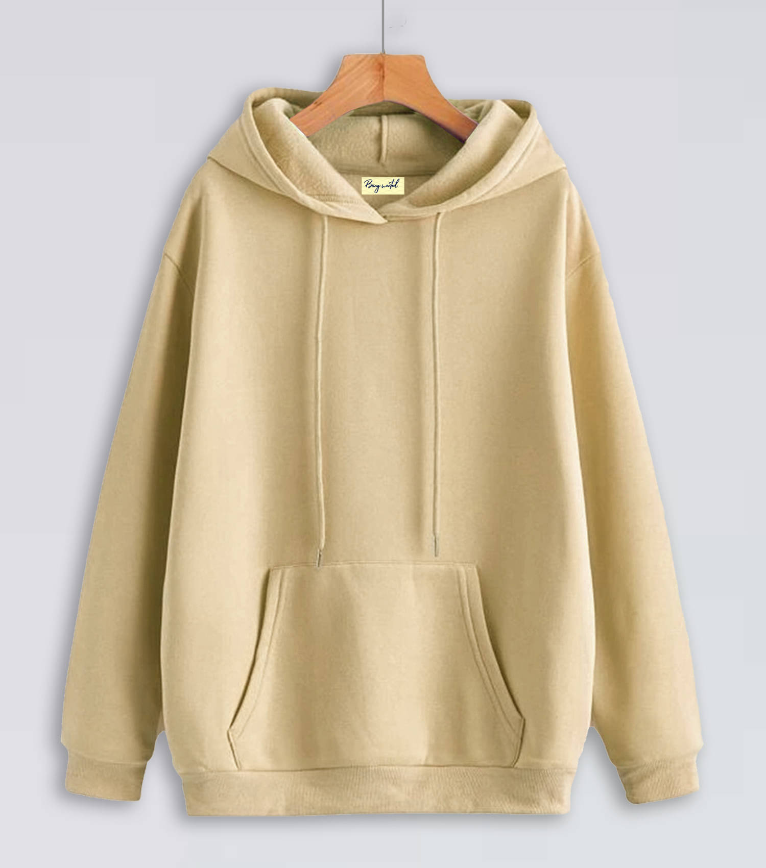 Being Wanted Women Cotton Blend Hooded Sweatshirt For Light Winters ( Beige ) Being Wanted Women Cotton Blend Hooded Sweatshirt For Light Winters ( Beige )
