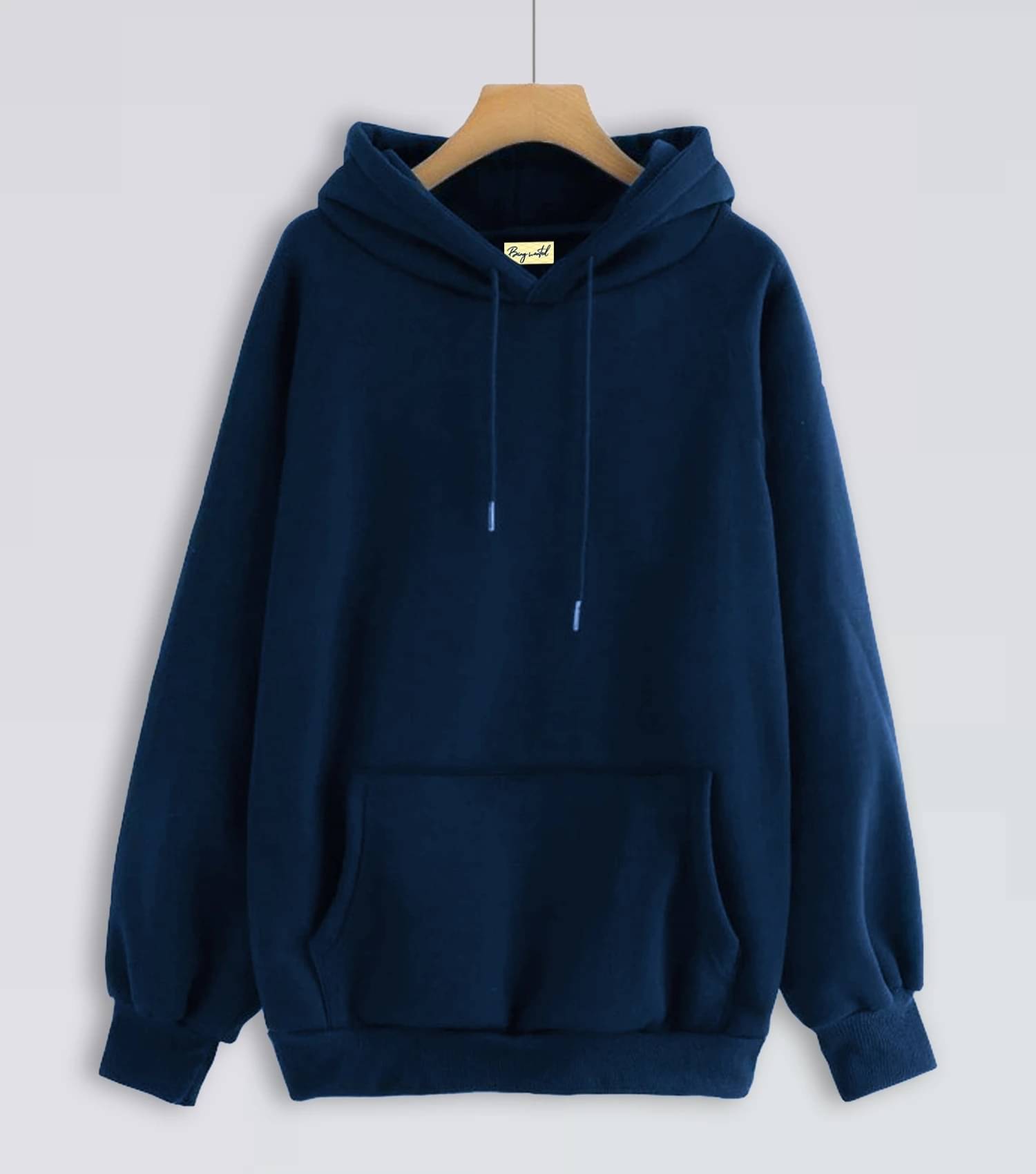Being Wanted Women Cotton Blend Hooded Sweatshirt For Light Winters ( Navy Blue ) Being Wanted Women Cotton Blend Hooded Sweatshirt For Light Winters ( Navy Blue )