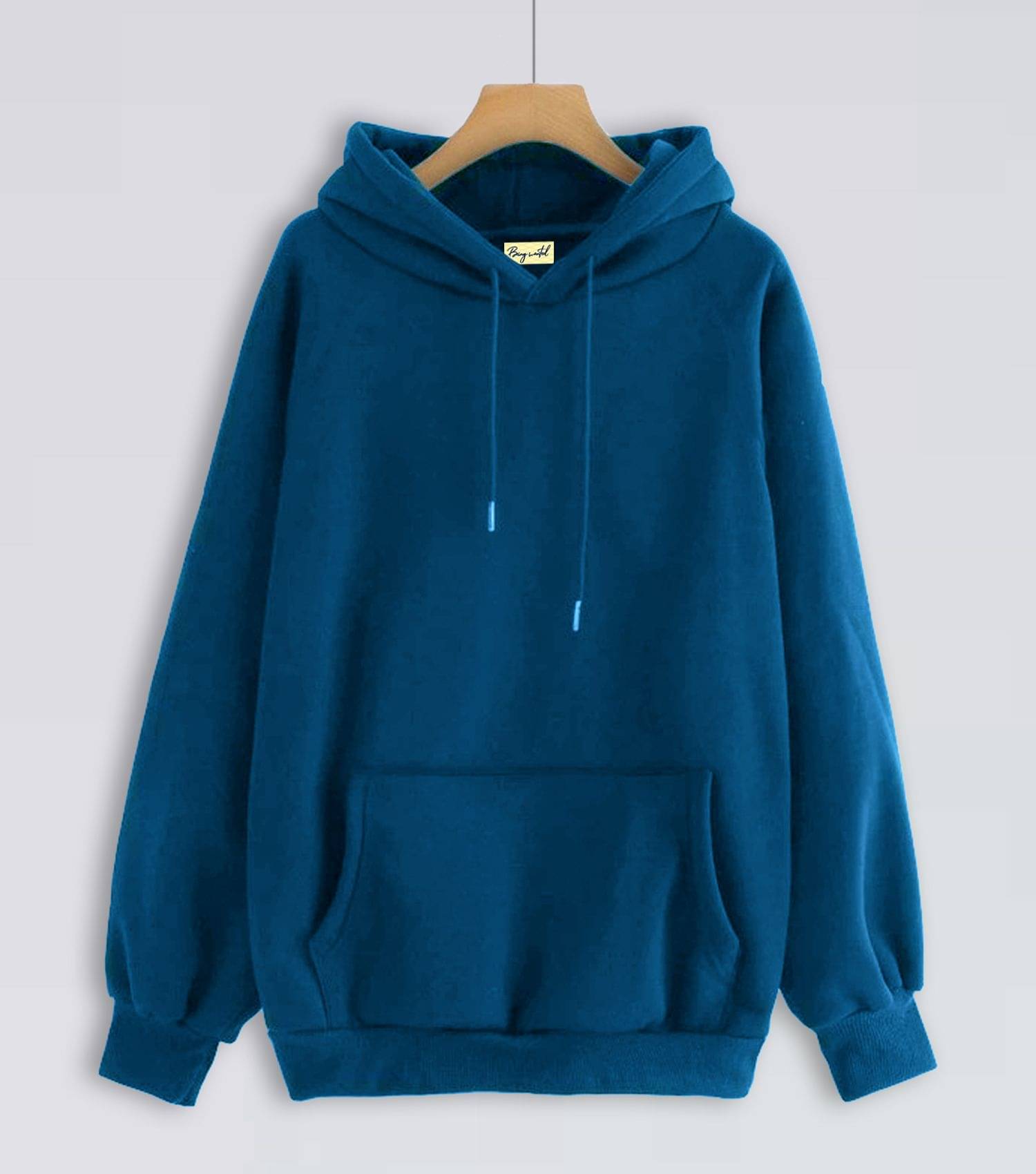     			Being Wanted Women Cotton Blend Hooded Sweatshirt For Light Winters ( Green )