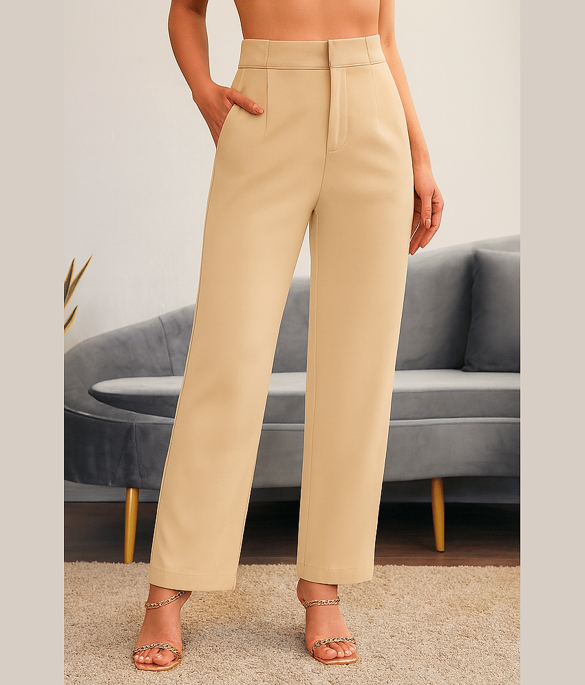 CHALODIA Women Cotton Blend Formal Trousers ( Brown ) - Trousers | Buy online on ZillyBuy