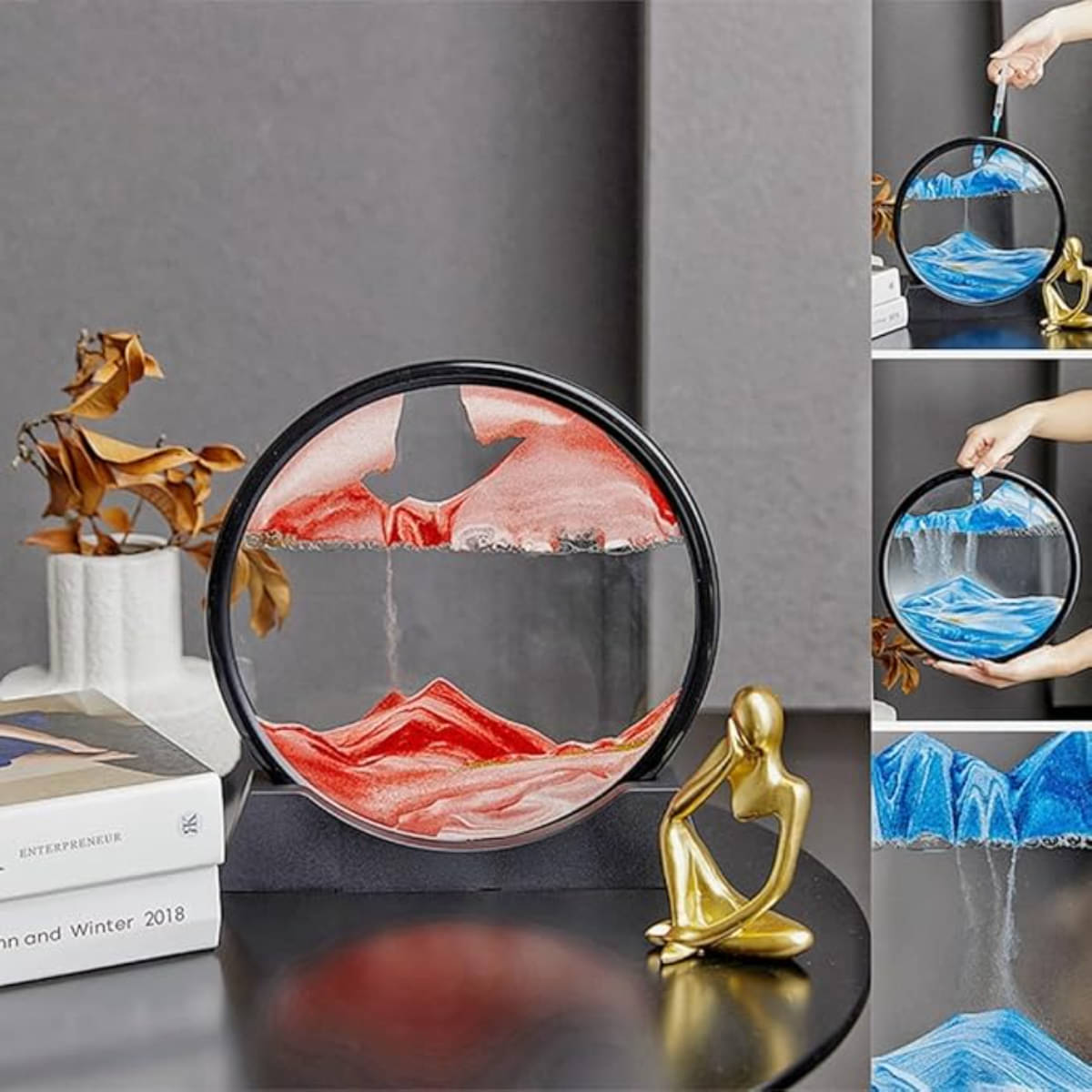     			DAYANI BROTHER'S Sand Art Showpiece, Moving Sand Art, 3D Dynamic Sand Art Liquid Motion, Home Decorative Showpiece, Decorative Glass Showpiece, Gifts and Decor,  Handicraft & Artifact Showpiece