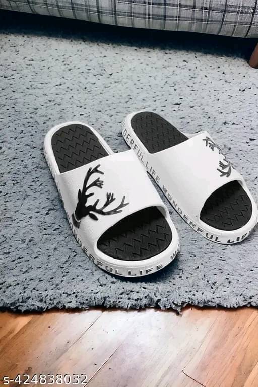     			FASHION ENGINEER White Men's Slide Flip Flop