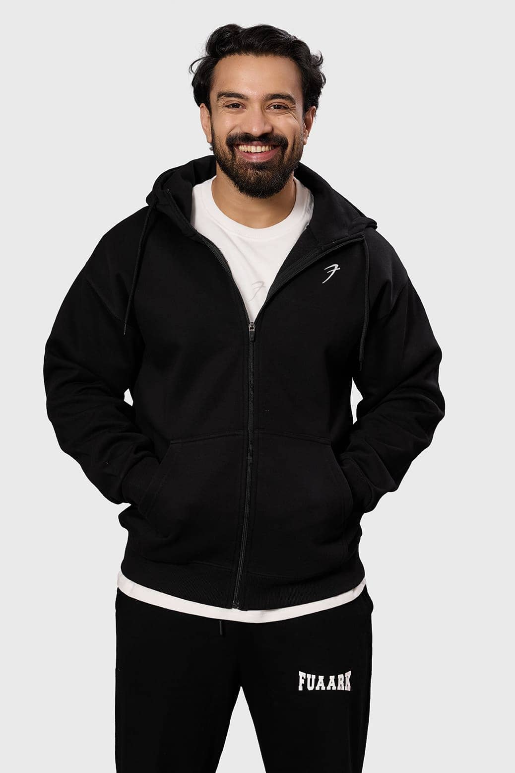 Fuaark Black Cotton Men's Gym Jacket ( Pack of 1 )