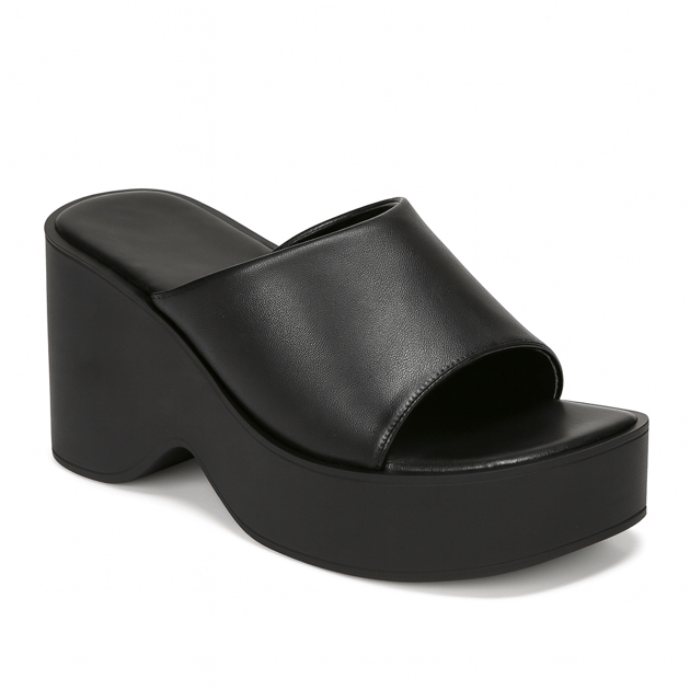 GLOGLAMP Black Women's Slip On Heels GLOGLAMP Black Women's Slip On Heels