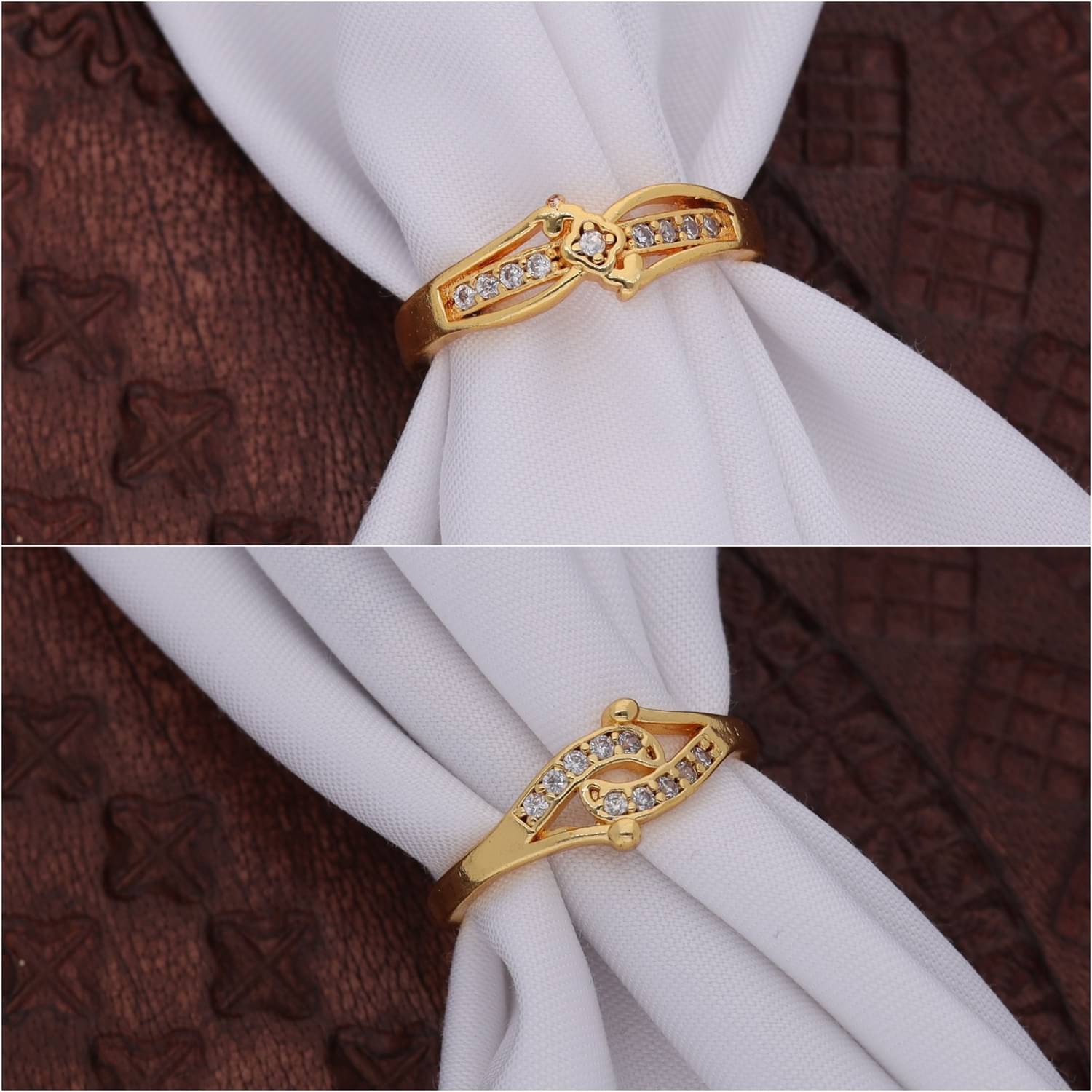     			Gigev Gold Rings Combo ( Pack of 2 )