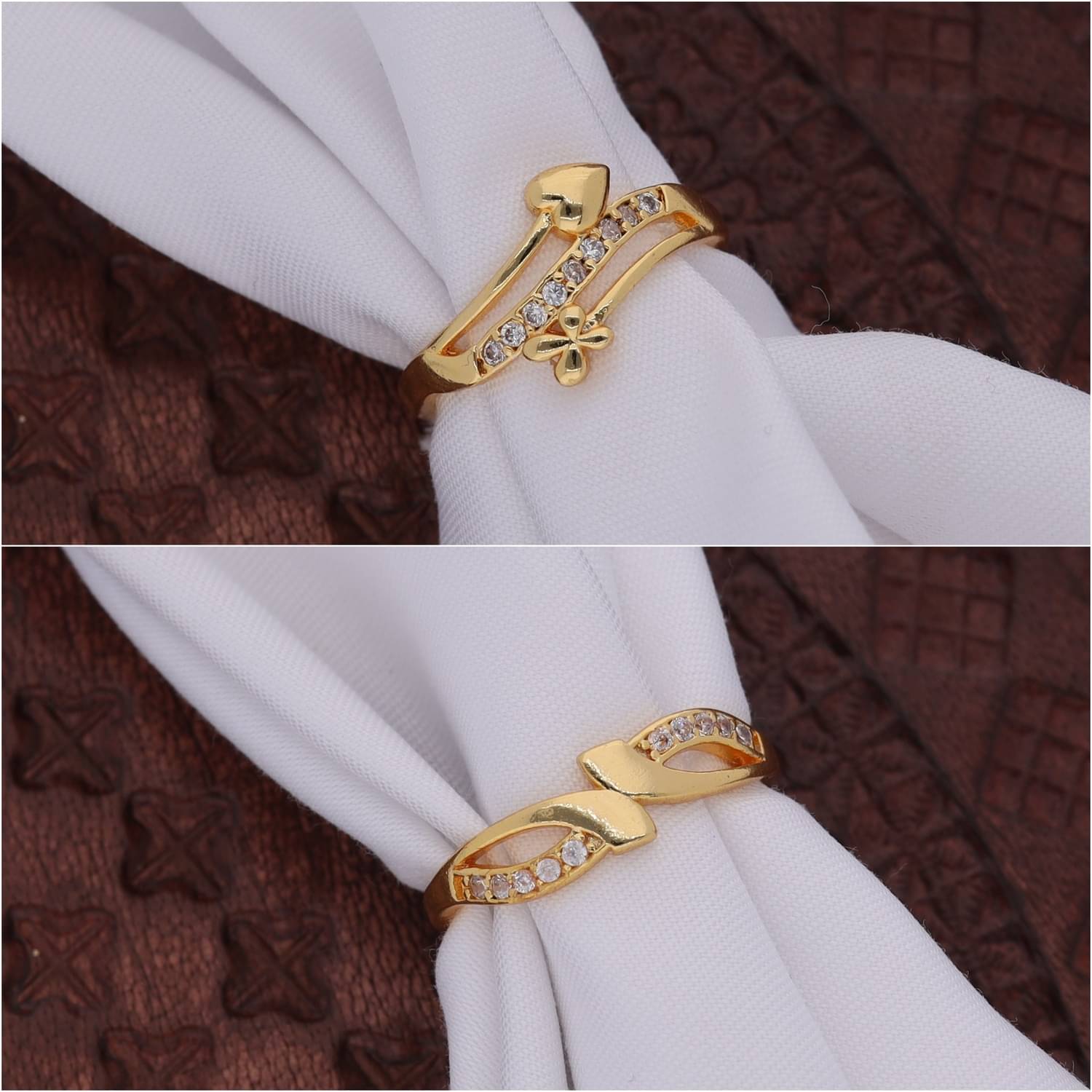     			Gigev Gold Rings Combo ( Pack of 2 )