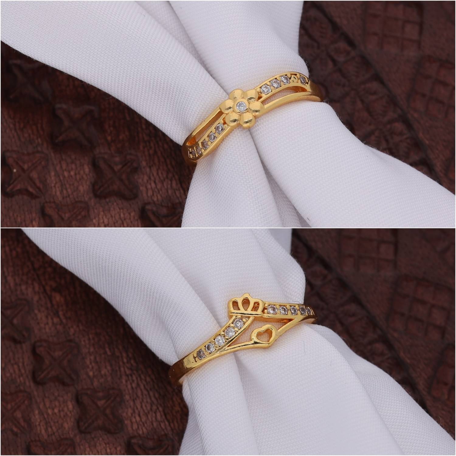     			Gigev Gold Rings Combo ( Pack of 2 )