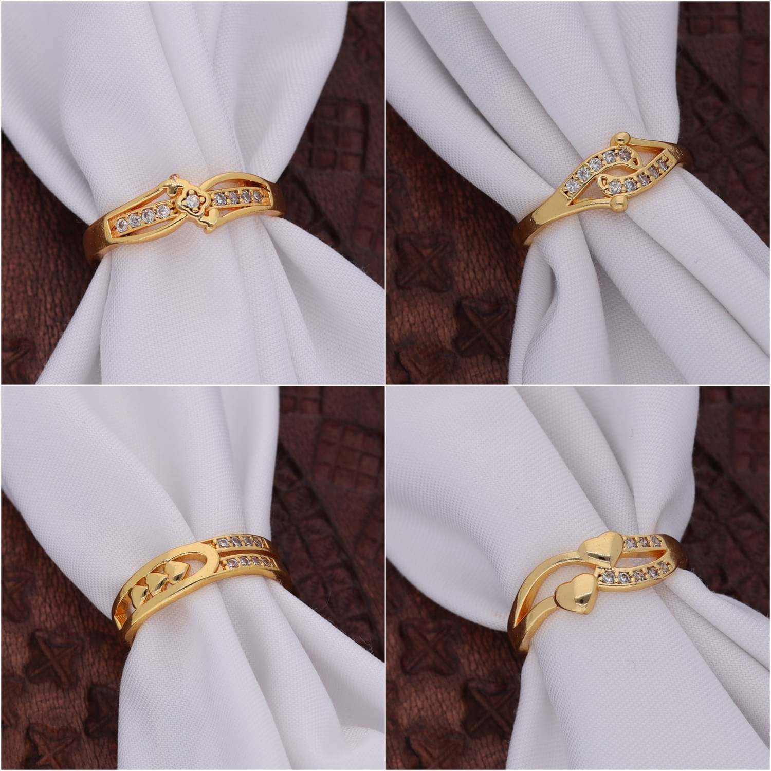     			Gigev Gold Rings Combo ( Pack of 4 )