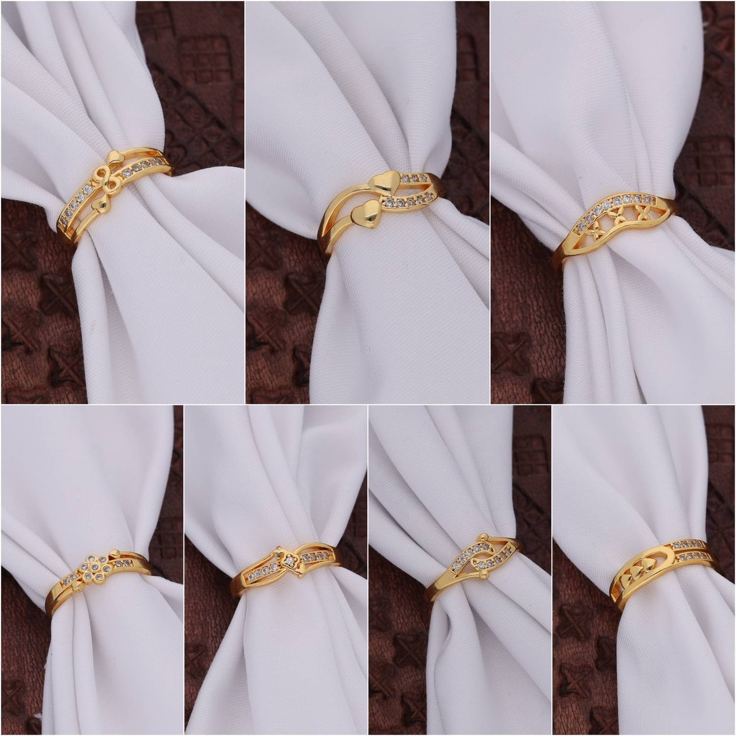     			Gigev Gold Rings Combo ( Pack of 7 )