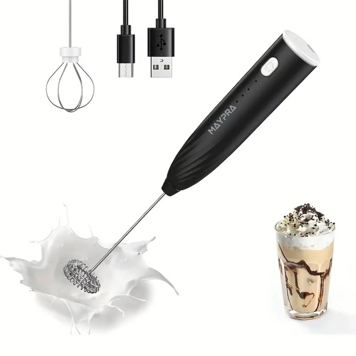     			MAYPRA Black Milk Frother 100 Hand Blender Electric Whisker