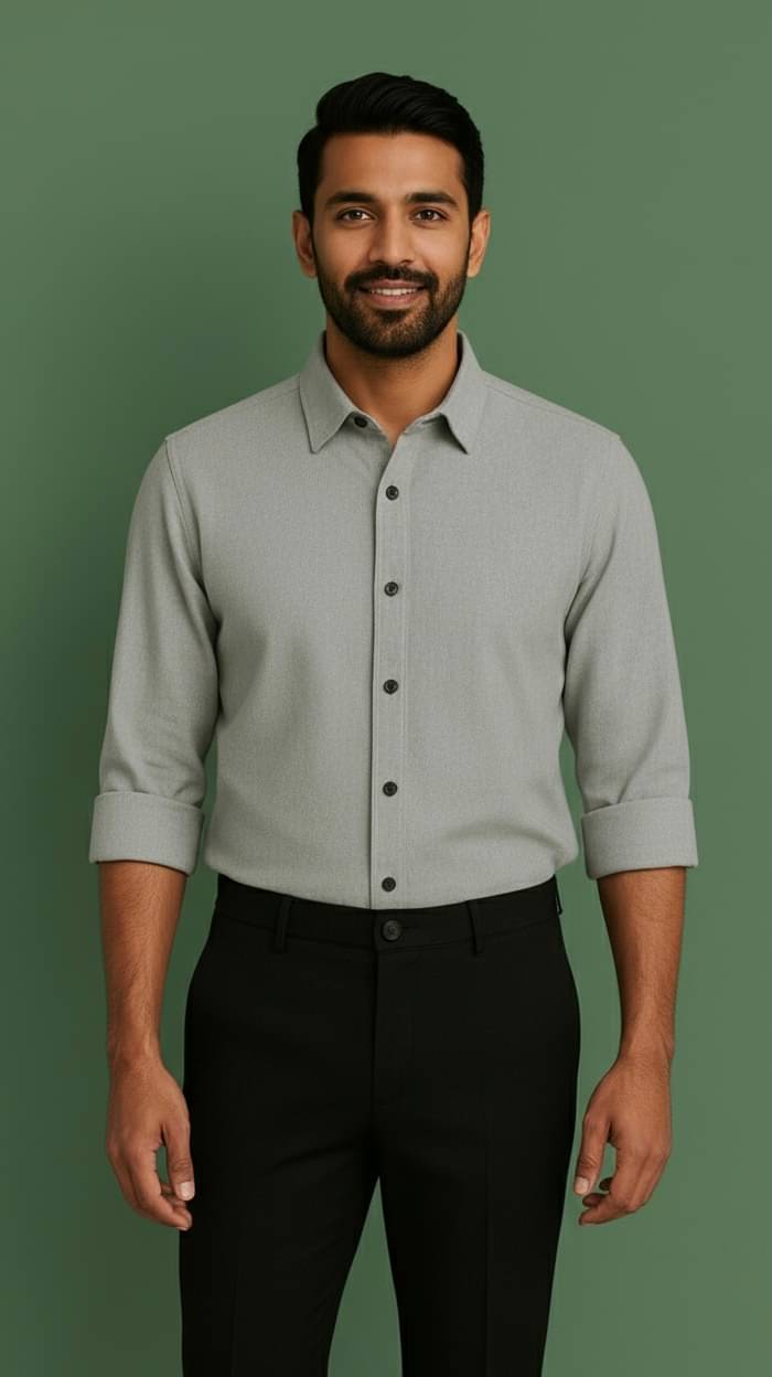     			Moxie Cotton Blend Regular Fit Striped Full Sleeves Men's Casual Shirt - Grey ( Pack of 1 )