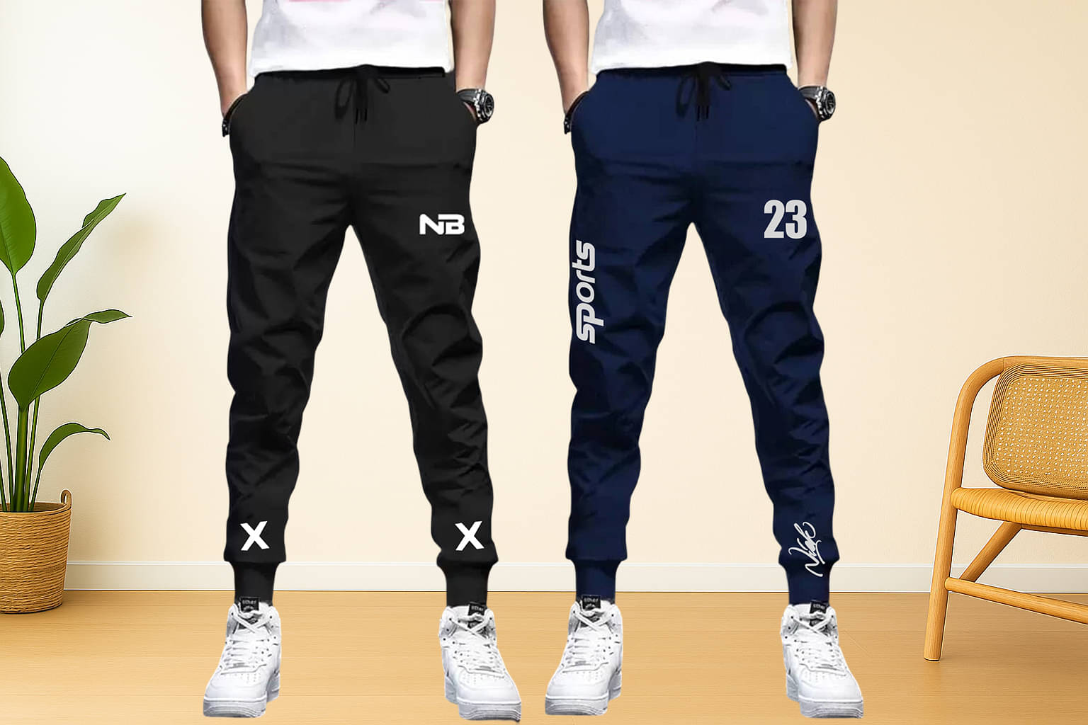     			NB NICKY BOY Multicolor Cotton Blend Men's Trackpants ( Pack of 2 )