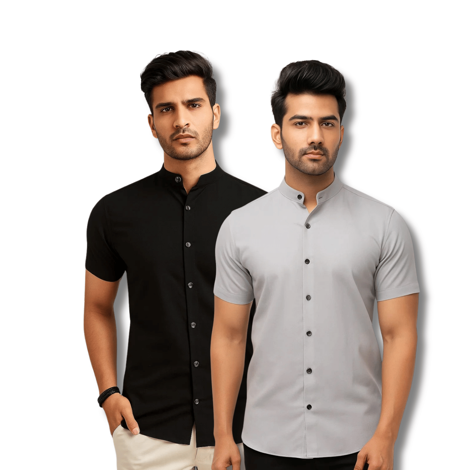     			RAREMARK Cotton Blend Regular Fit Solids Half Sleeves Men's Casual Shirt - Black ( Pack of 2 )