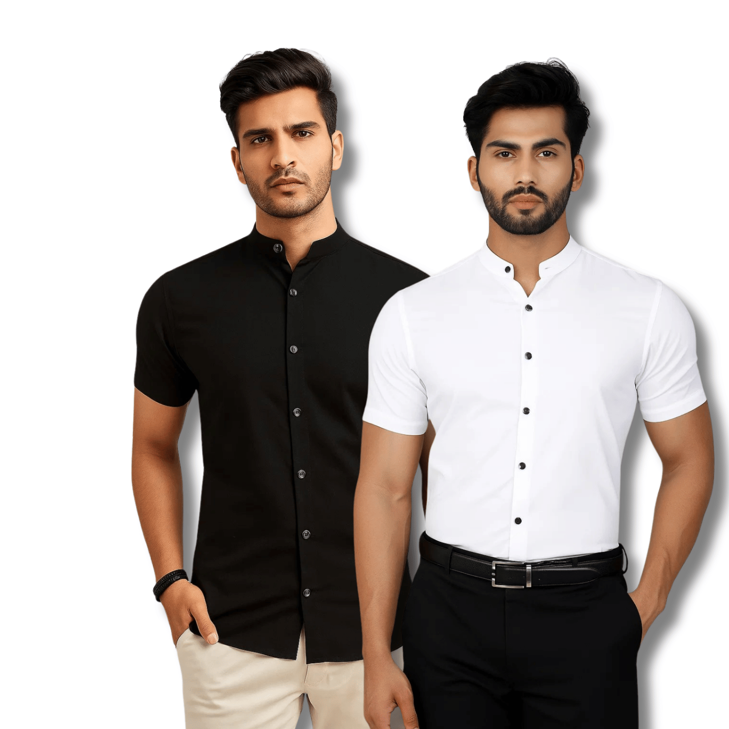     			RAREMARK Cotton Blend Regular Fit Solids Half Sleeves Men's Casual Shirt - Black ( Pack of 2 )
