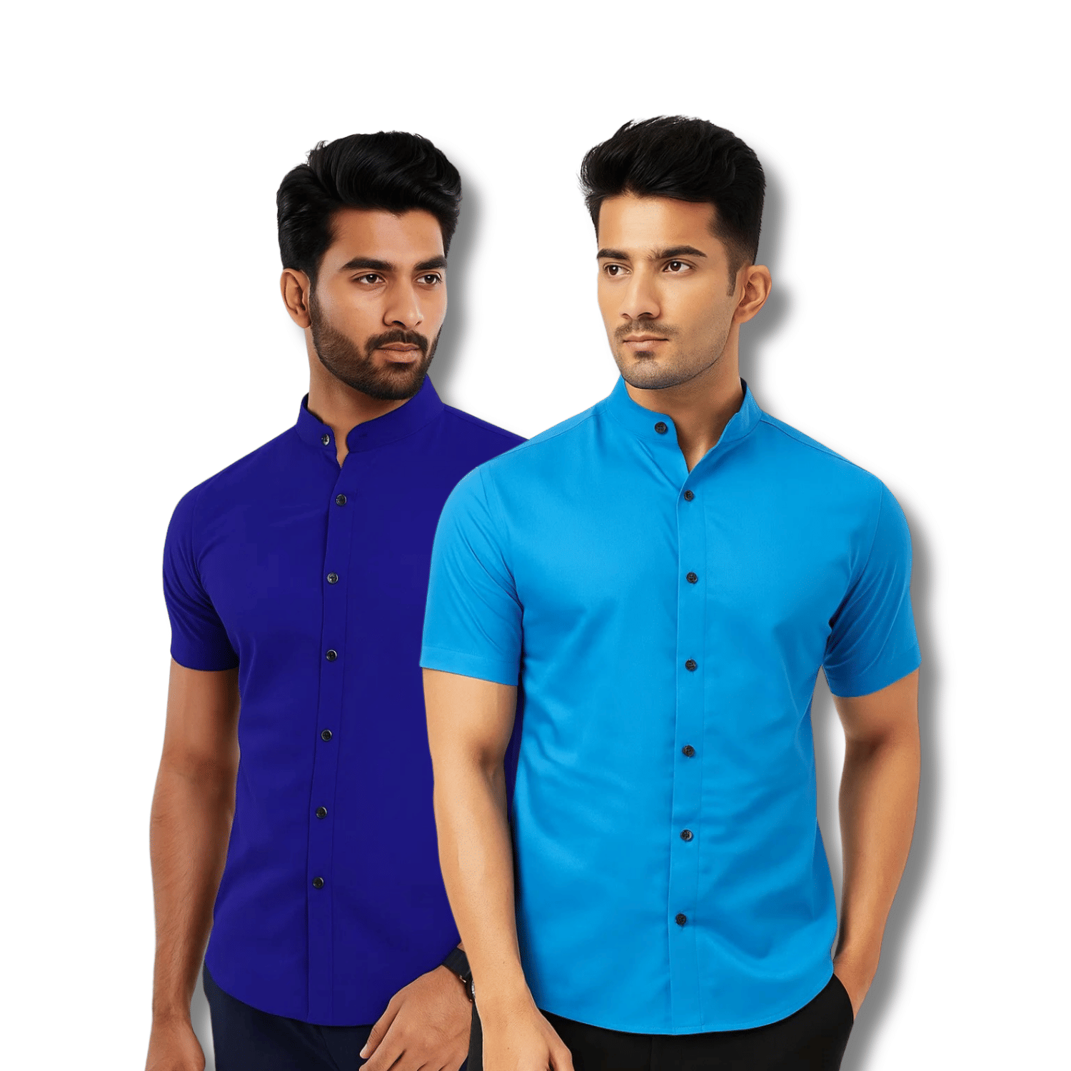 RAREMARK Cotton Blend Regular Fit Solids Half Sleeves Men's Casual Shirt - Blue ( Pack of 2 ) RAREMARK Cotton Blend Regular Fit Solids Half Sleeves Men's Casual Shirt - Blue ( Pack of 2 )