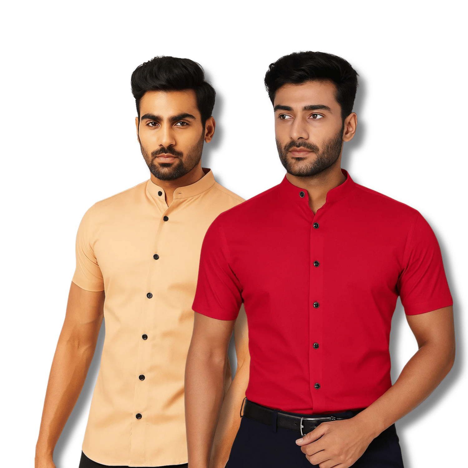     			RAREMARK Cotton Blend Regular Fit Solids Half Sleeves Men's Casual Shirt - Orange ( Pack of 2 )