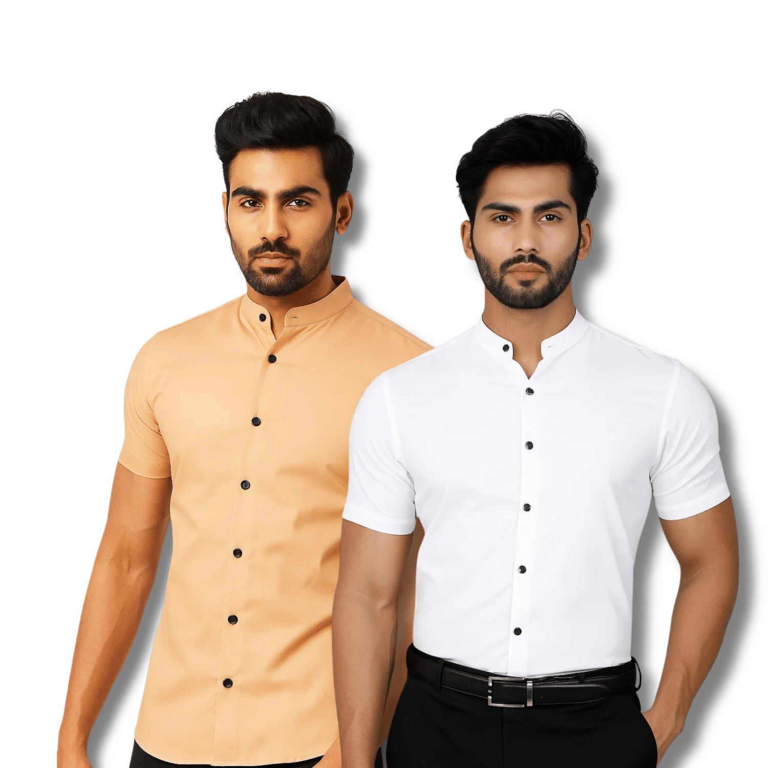     			RAREMARK Cotton Blend Regular Fit Solids Half Sleeves Men's Casual Shirt - Orange ( Pack of 2 )