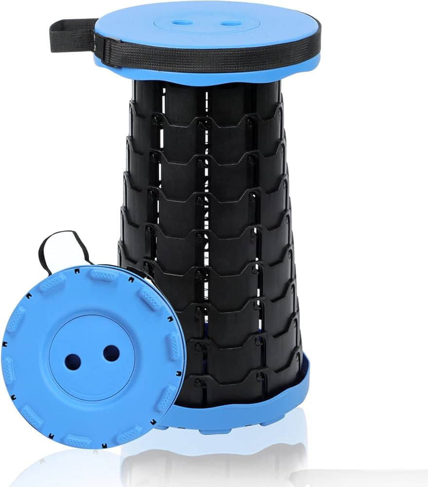     			ReeMart Adjustable Folding Stool – Lightweight, Portable, Heavy Duty Plastic Seat for Camping, Outdoor, Office & Home Use