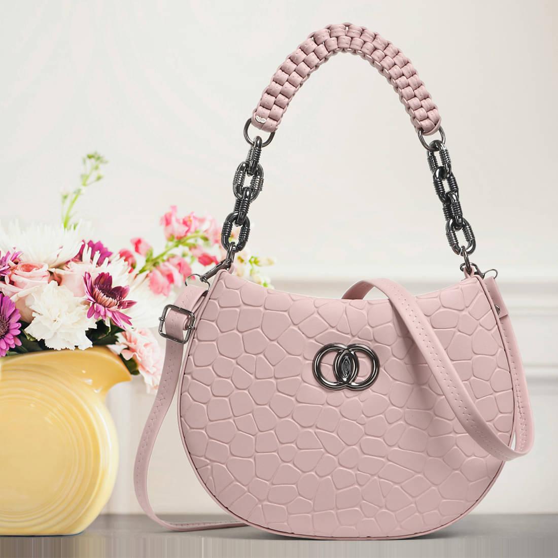     			Reprox Sling Bag PU Set of 1 ( Pink )