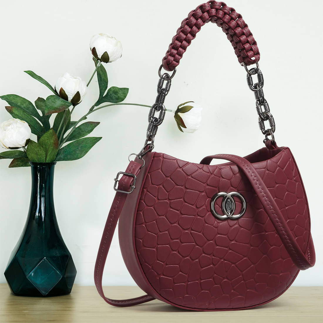     			Reprox Sling Bag PU Set of 1 ( Maroon )