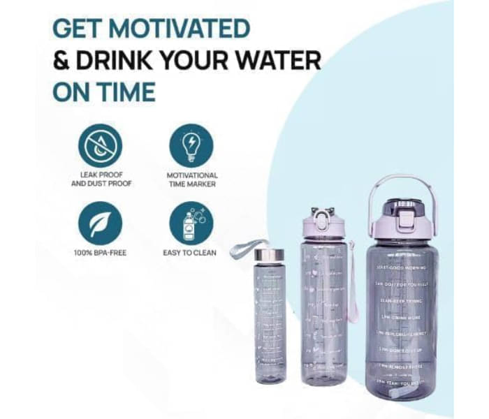     			Right Traders Multicolor Plastic Water Bottle 2000 mL ( 3 )