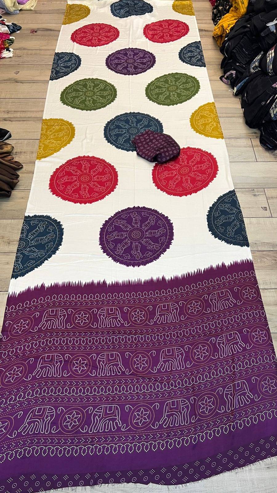 SHIRODHARI Silk Blend Printed Sambalpuri Saree With Unstitched Blouse Piece ( Purple ) SHIRODHARI Silk Blend Printed Sambalpuri Saree With Unstitched Blouse Piece ( Purple )