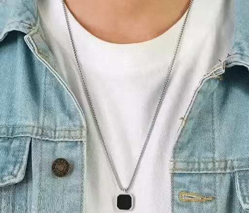     			Set to Shine Shop Oxidized Silver Stainless Steel Chain with Pendant ( Pack of 1 )