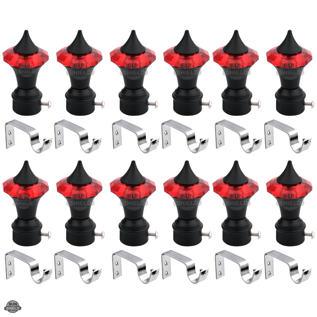     			Sun Shield Black Wrought Iron Single Rod Bracket ( Pack of 12 )