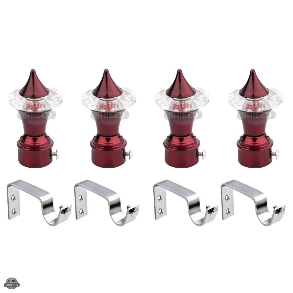     			Sun Shield Maroon Wrought Iron Single Rod Bracket ( Pack of 4 )